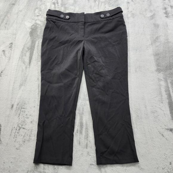 Maurices Pants Women 5/6 Black Low Rise Slim Leg Crop Capri Button Tab Waist - Picture 1 of 14